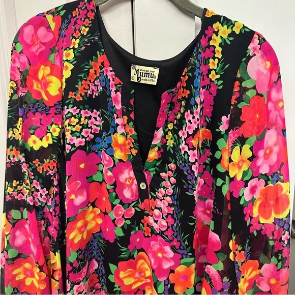 Show Me Your Mumu | Jamie Tunic | Fluorescent Floral | Small - Picture 2 of 5